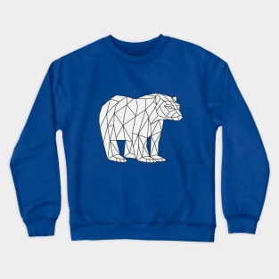 Low Poly Bear Outline on white Crewneck Sweatshirt